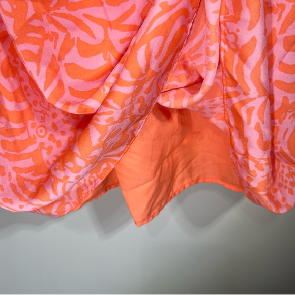 Lilly Pulitzer Vibrant Coral and Pink Dress with Giraffe & Leaf Design - Picture 9 of 13